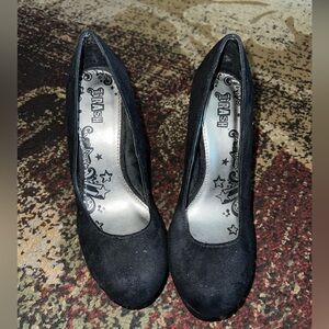 Flash Black Suede Heels for Women